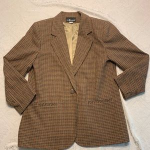 Women’s Brown and Navy Wool Blazer